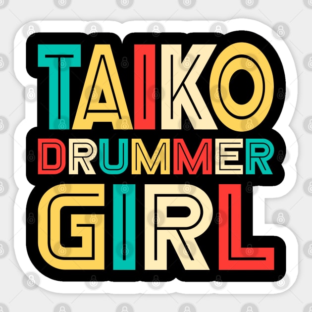 Retro Taiko Drummer Girl Taiko Lover Sticker by BonnaVida